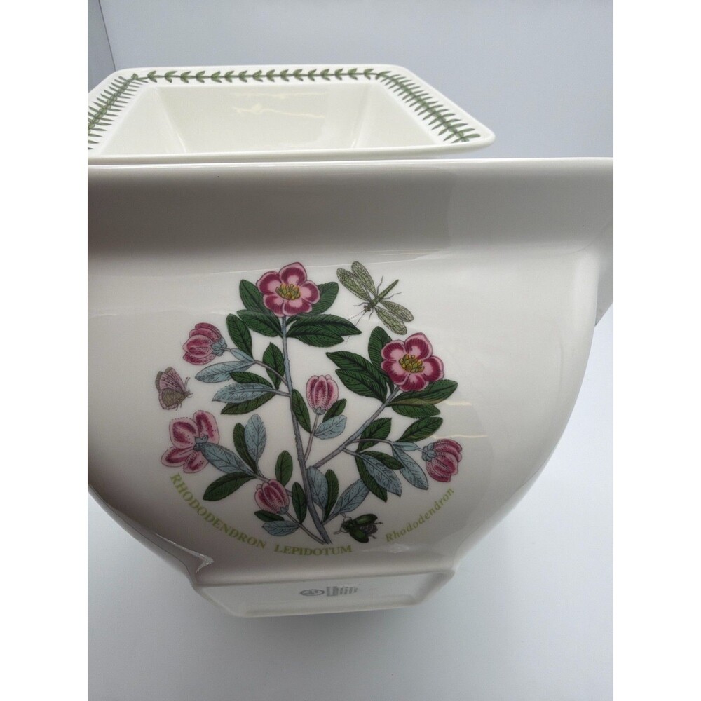 Portmeirion Botanic Garden Square Serving‎ Bowls Floral Set of 2 - Picture 6 of 8